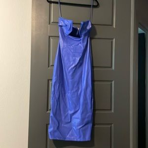 Women’s fashion nova Sarah strapless blue midi dress NWT